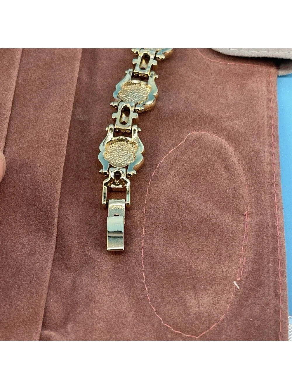 Gloria Vanderbilt Vintage Gold Tone Watch Multi-Color Stones New No Battery